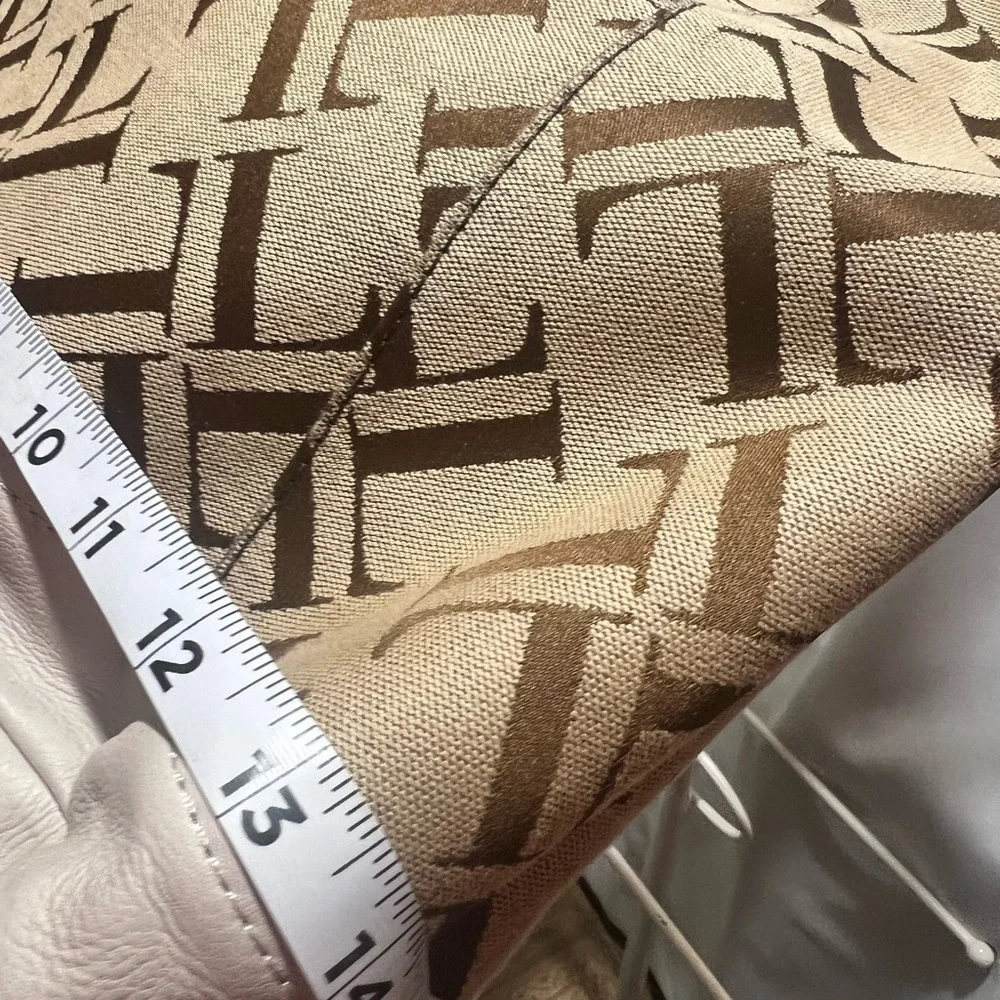 Great American Leather Tan Monogram Shoulder Hobo Bag Y2K